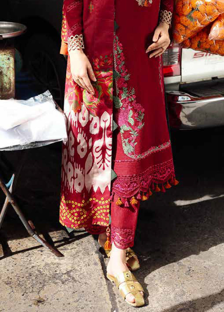 Poshima by Charizma Embroidered Peach Leather Suits Unstitched 3 Piece CZ25PW PSW5-01 - Winter Collection
