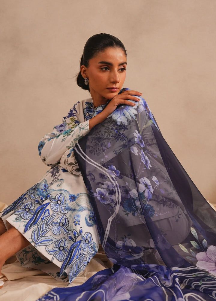 Meraki by Asifa and Nabeel Unstitched Embroidered Lawn 3 Pcs Suit AN26UM MSSL-03 Starlit - Summer