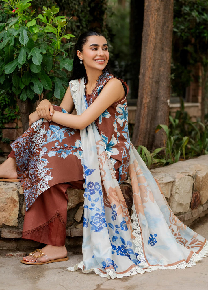 Meraki by Asifa and Nabeel Unstitched Embroidered Lawn 3 Pcs Suit AN26UM MSSL-08 sun kissed sand - Summer