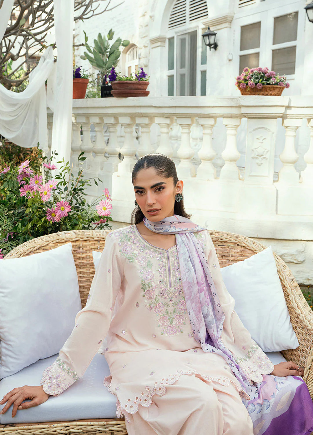 Lamhay by Dhanak Pret Swiss Voile 3 Piece DHN26PSV DC-2576 - Summer Collection