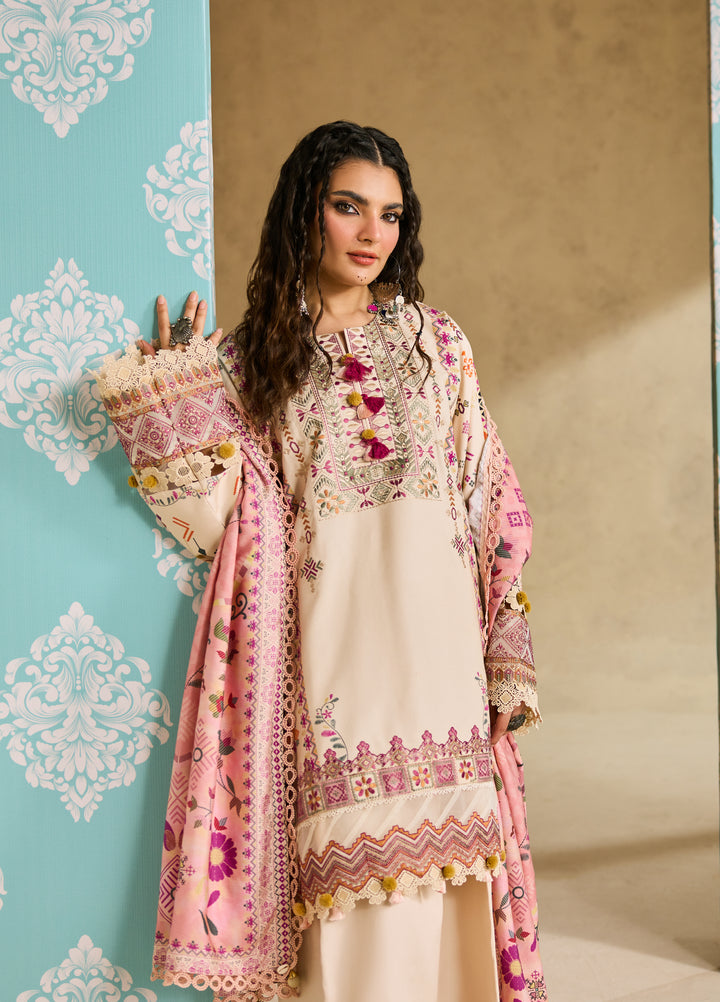 Zync by Florent One Nation Unstitched Khaddar Embroidered Suits 3 Piece FL25ON FL-7B - Winter Collection