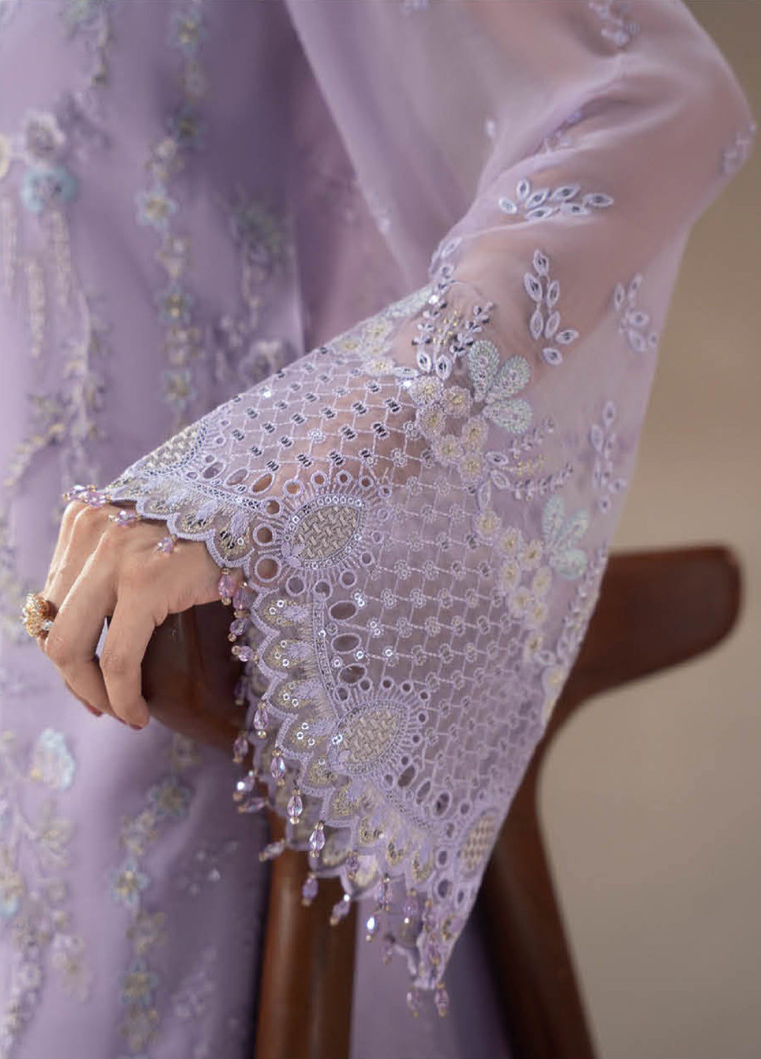 Afsanah by Lavish Premium Unstitched Chiffon Embroidered Suits 3 Piece LV25AC LILAC REVERIE-06 - Festive Collection