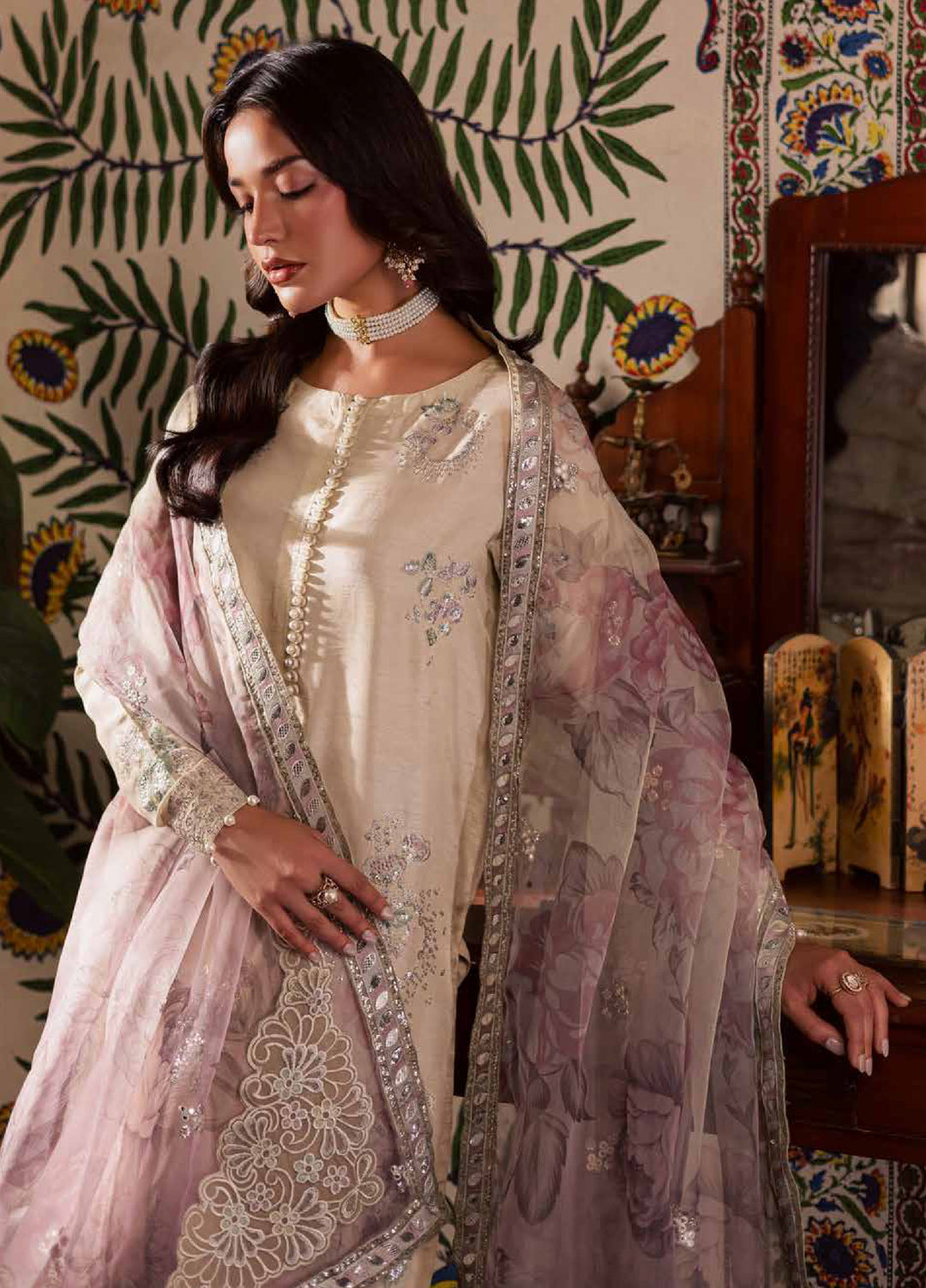 Nureh Nur Mahal The Silk Edit Unstitched Suits 3 Piece NU25NM NE-194 - Festive Collection