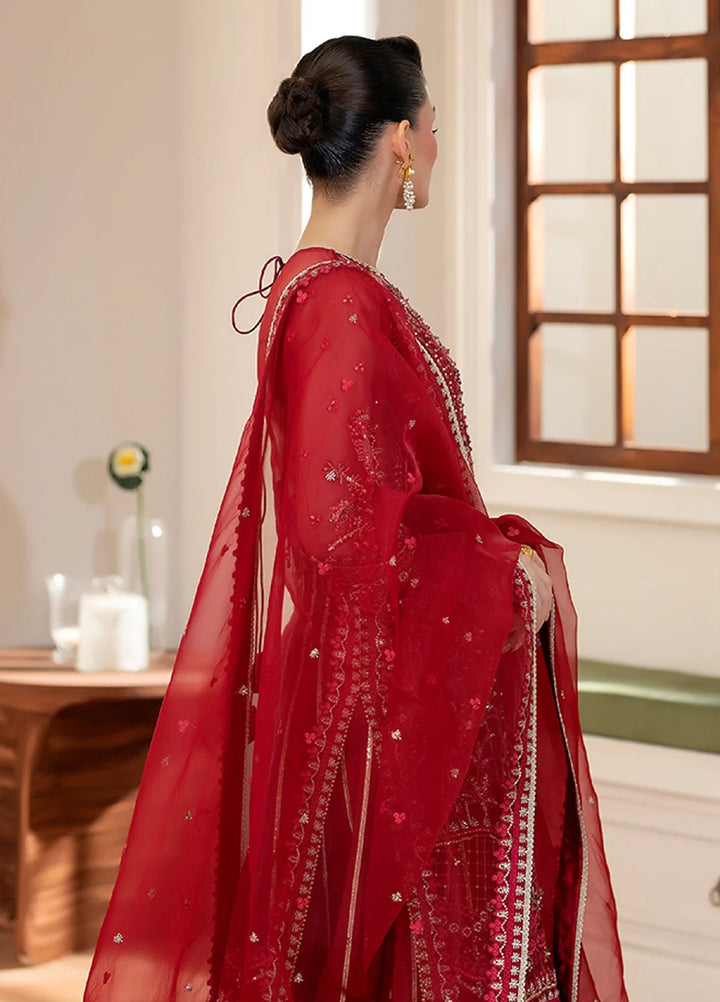 Yashfa Unstitched Hand Work Organza 4 Piece Suit BANUKSHA - Wedding Collection