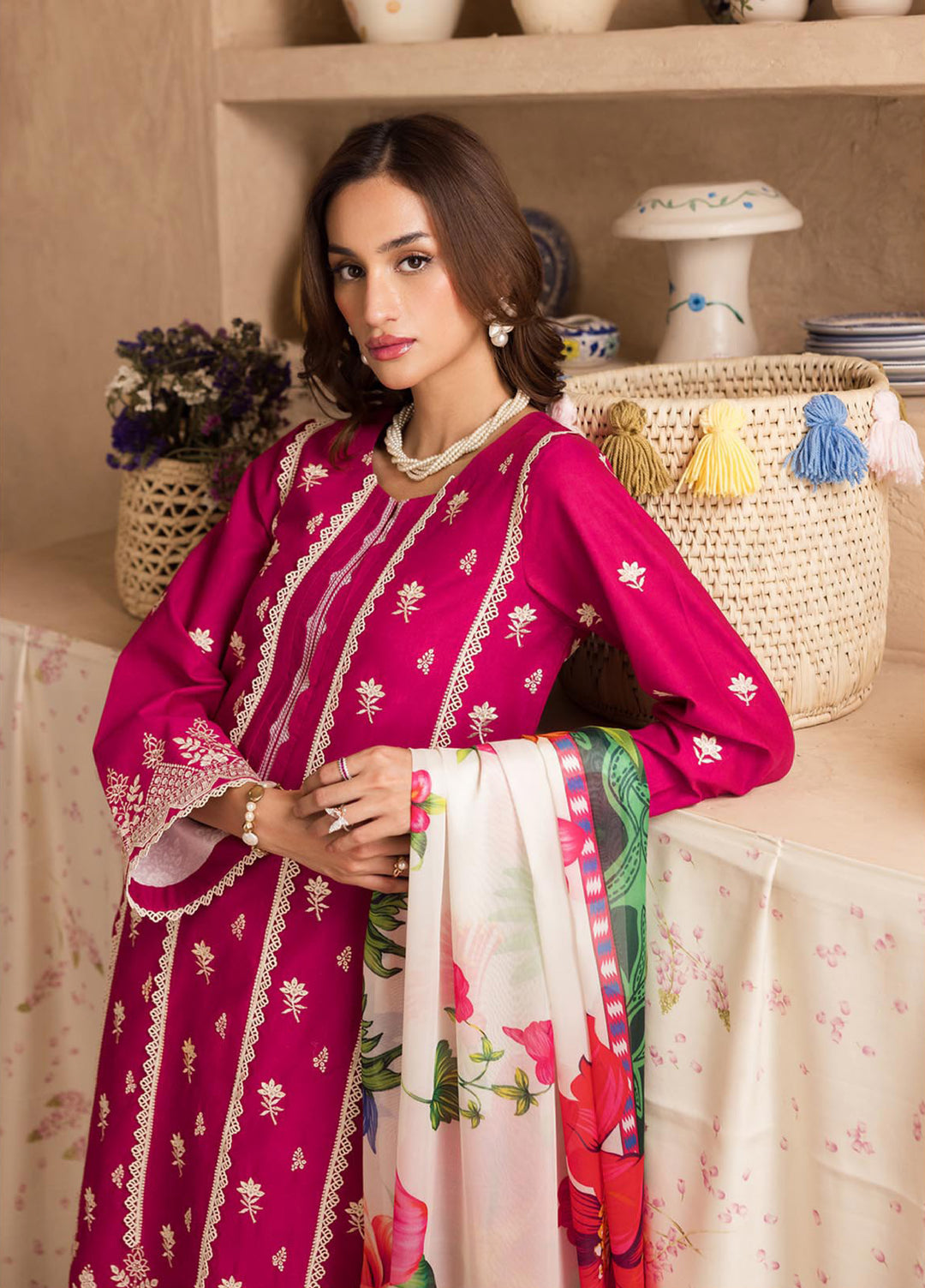Nissa by Rajbari Unstitched Chikankari Embroidered Lawn 3 Piece Suit RB26UNCL D-9 - Summer Collection