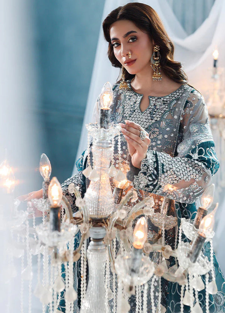 Zynoria by Saffron Unstitched Organza Embroidered Suits 3 Piece SFR25Z Labrodorite - Festive Collection