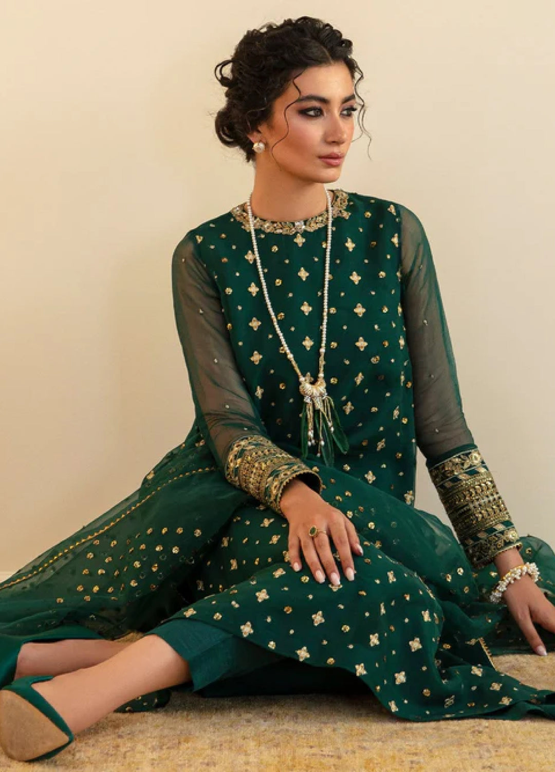 Chantelle by Baroque Unstitched Embroidered Chiffon 3 Piece Suit BQ26UFC BQU-UF-D395 - Festive Collection