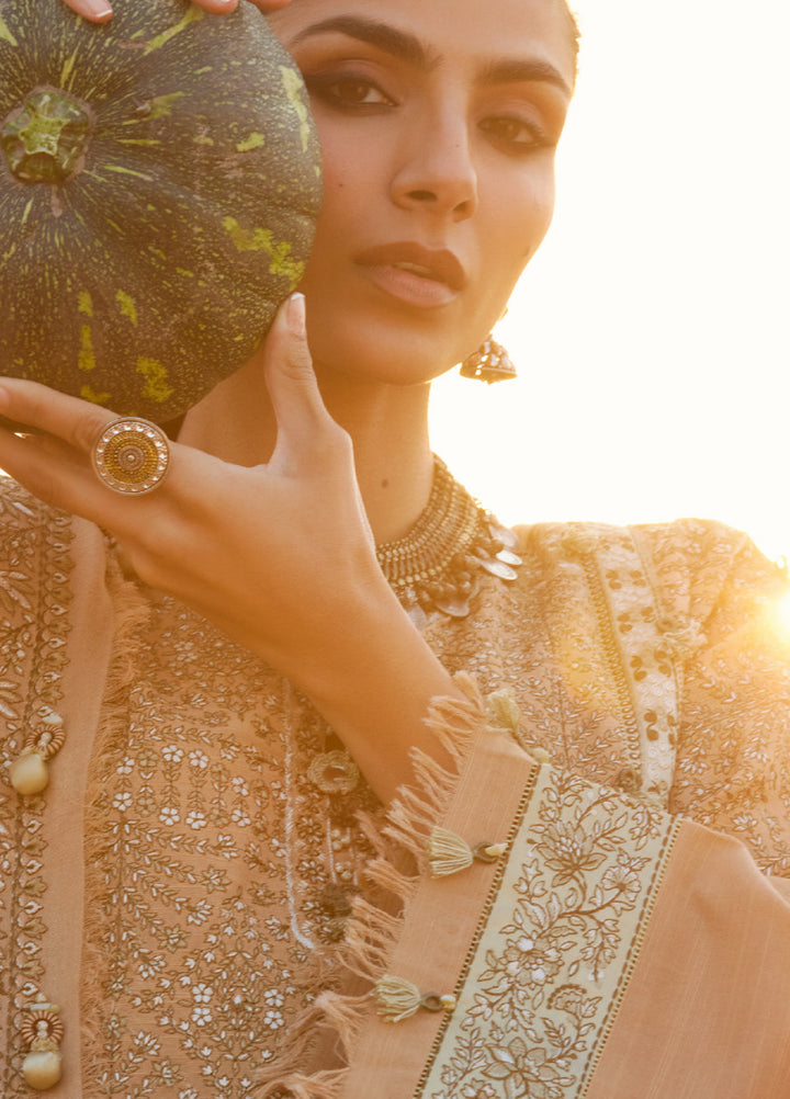 Zaha by Khadija Shah Unstitched Khaddar Embroidered Suits 3 Piece ZL25KW NEELAM ZW25-01 - Winter Collection