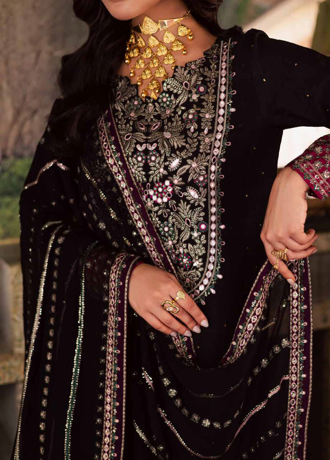 Nureh Nur Mahal The Silk Edit Unstitched Suits 3 Piece NU25NM NE-197 - Festive Collection