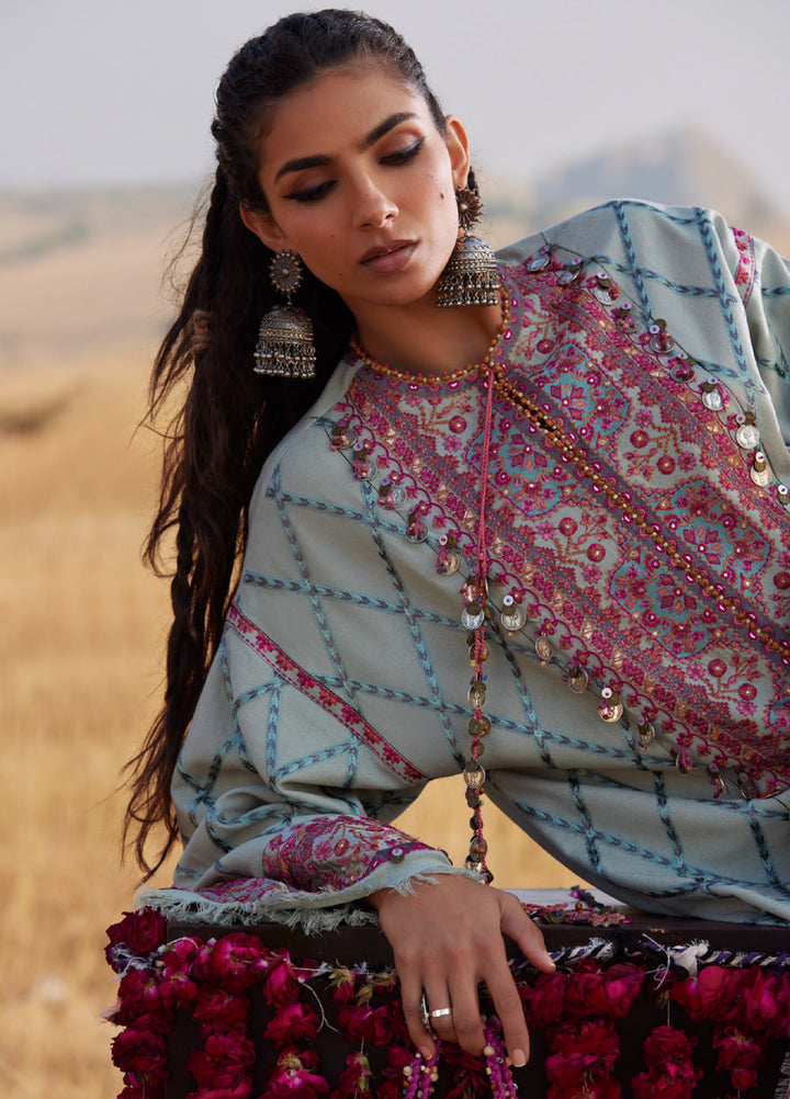 Zaha by Khadija Shah Unstitched Karandi Embroidered Suits 3 Piece ZL25KW NAYAB ZW25-06 - Winter Collection