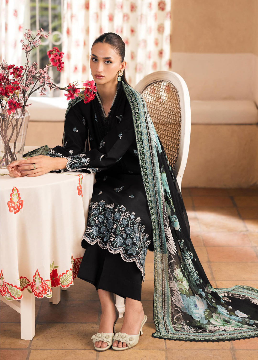 Nissa by Rajbari Unstitched Chikankari Embroidered Lawn 3 Piece Suit RB26UNCL D-5 - Summer Collection
