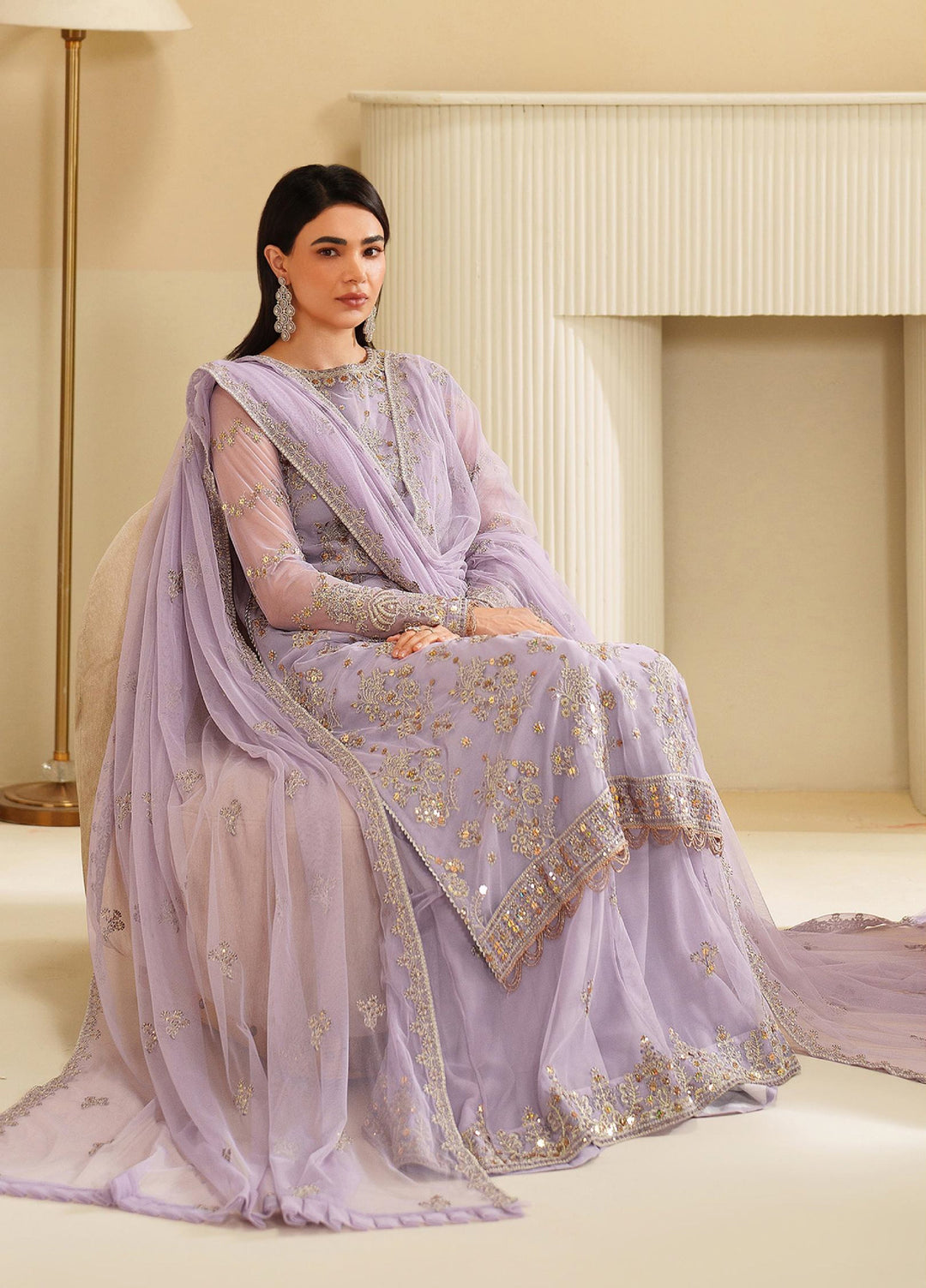 Roohi By Zarif Unstitched Formal Embroidered Net Suits 4 Piece ZR25UF RFE-04 Sirha - Formals Collection