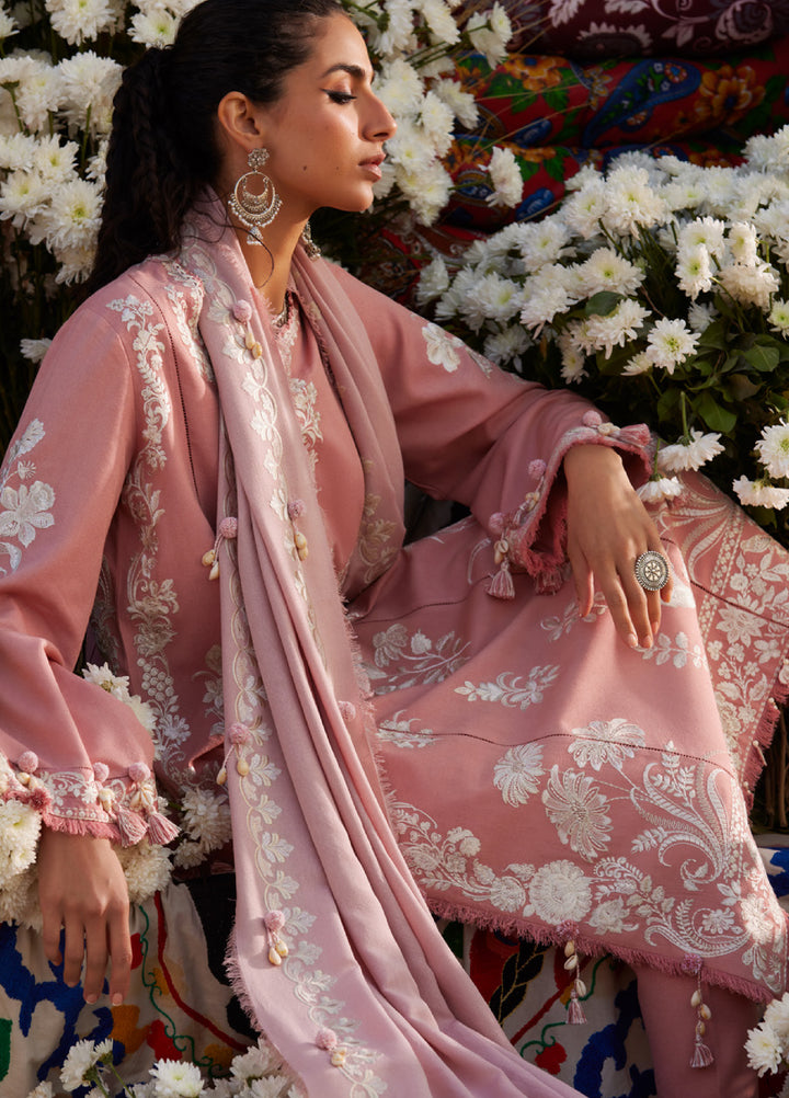 Zaha by Khadija Shah Unstitched Karandi Embroidered Suits 3 Piece ZL25KW NIRA ZW25-05 - Winter Collection