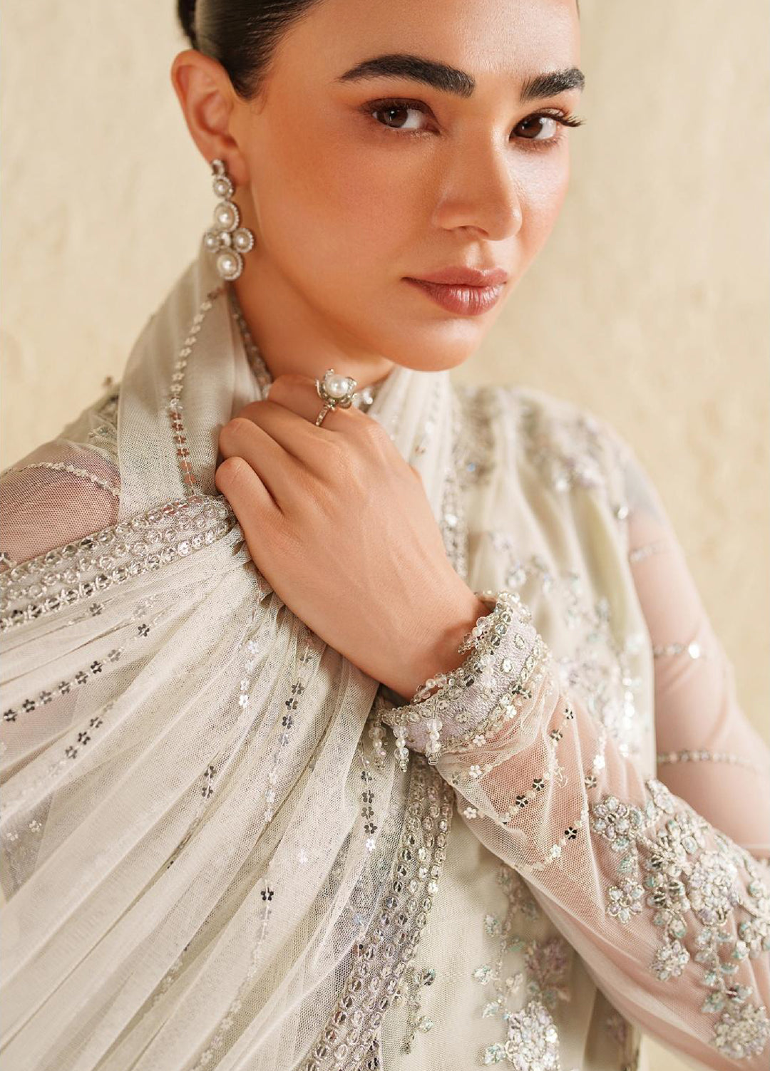 Roohi By Zarif Unstitched Formal Embroidered Net Suits 4 Piece ZRF25RF RFE-02 Leemah - Formals Collection