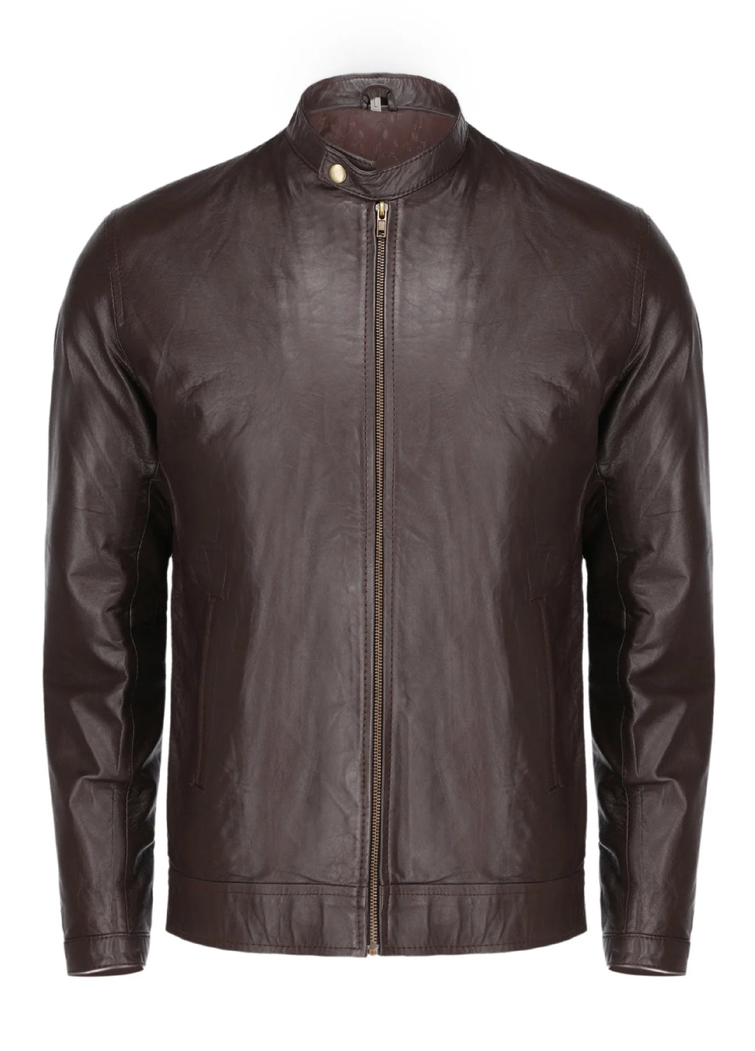 Brown Mens Pure Sheep Leather Jacket