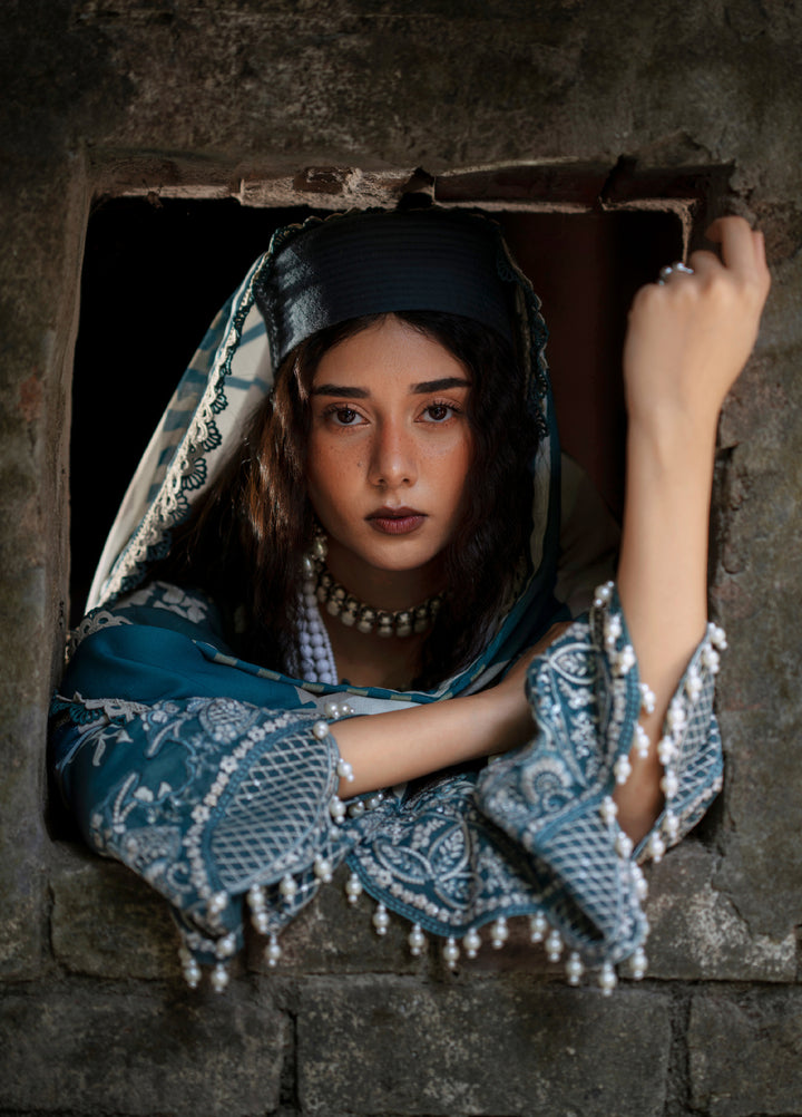 AJR Sard Shaam Embroidered Unstitched Linen Suits 3 Piece AJR25SS AJRW-09 KAYA - Winter Collection