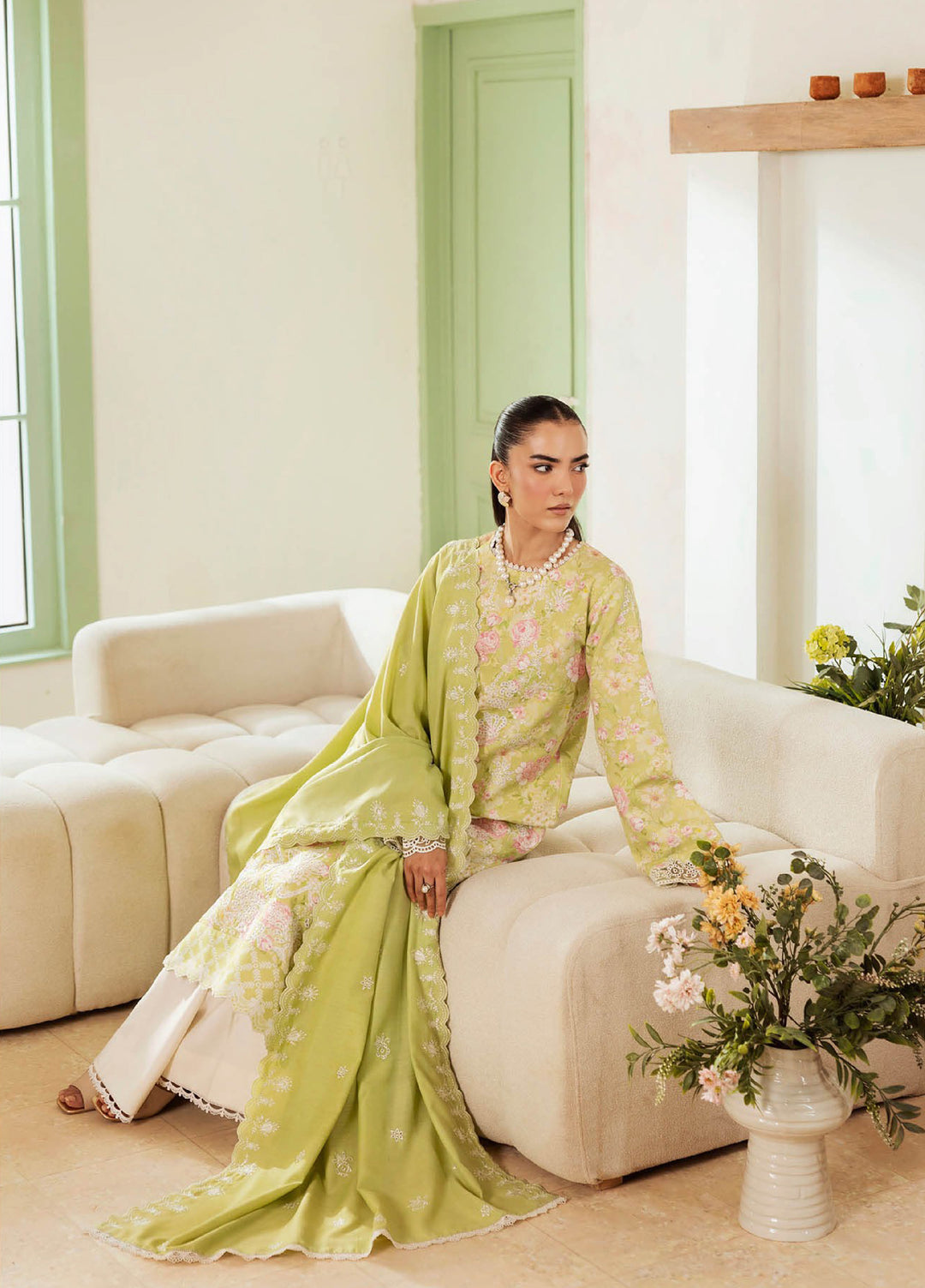 Nissa Floral Symphony by Rajbari Embroidered Marina Suits Unstitched 3 Piece RB25NM D-10 - Winter Collection