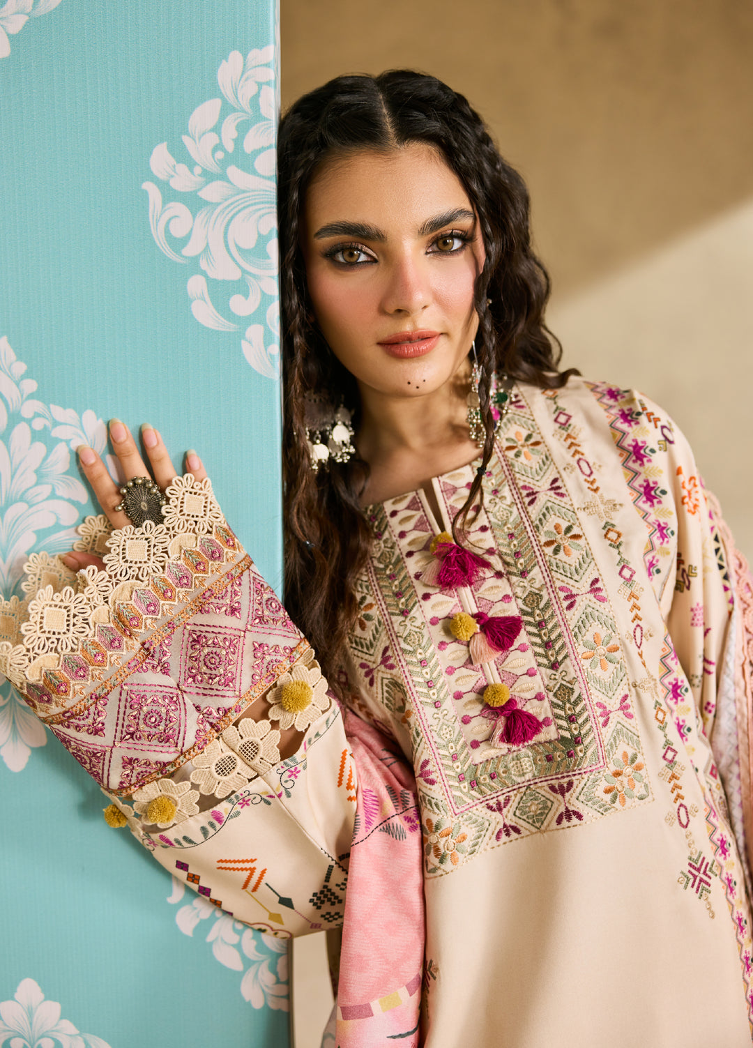Zync by Florent One Nation Unstitched Khaddar Embroidered Suits 3 Piece FL25ON FL-7B - Winter Collection