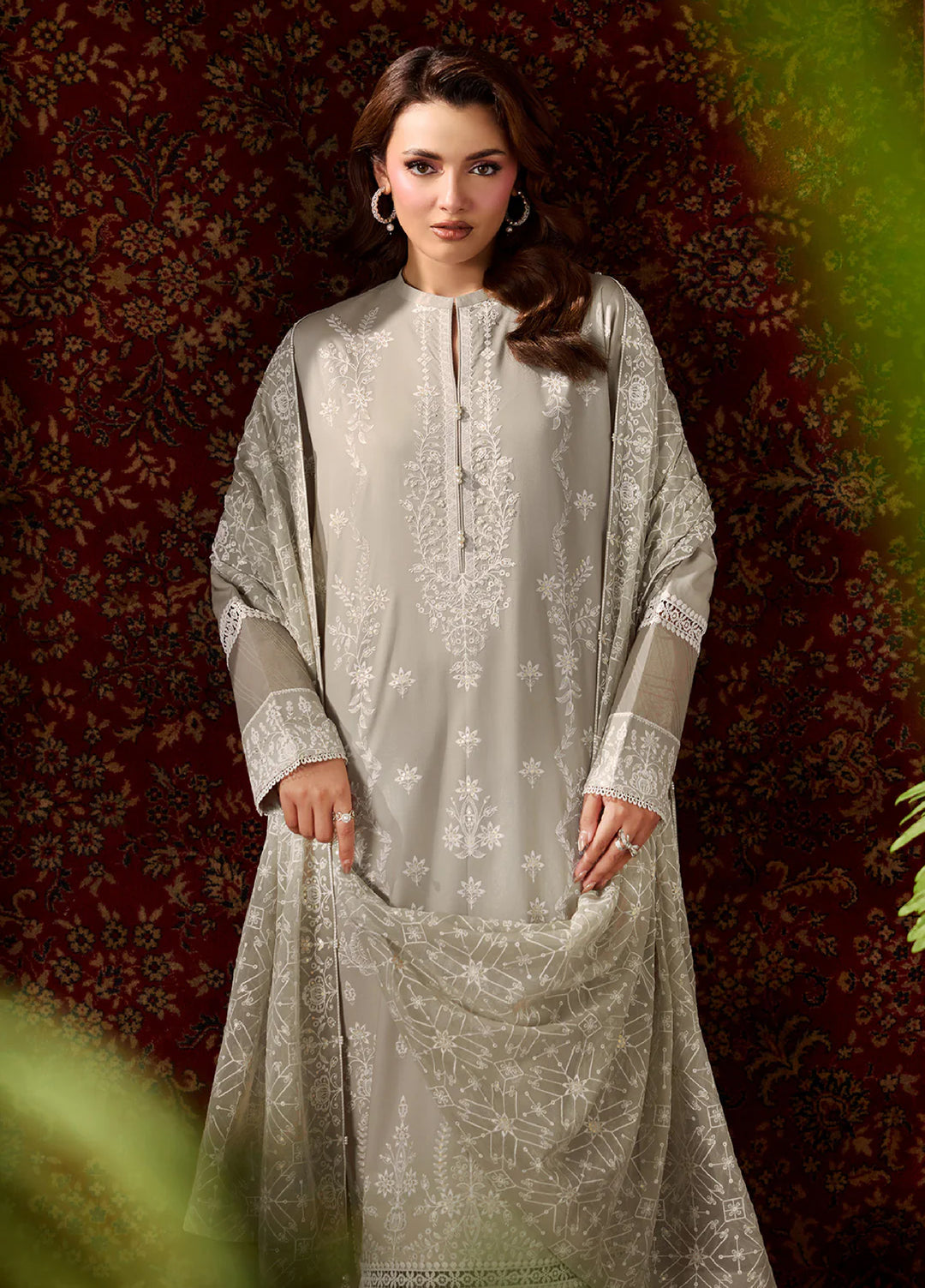 Alizeh Fashion Unstitched Embroidered Lawn 3 Piece Suit AF26ULE AF-EL-7060-SLATE - Summer Collection