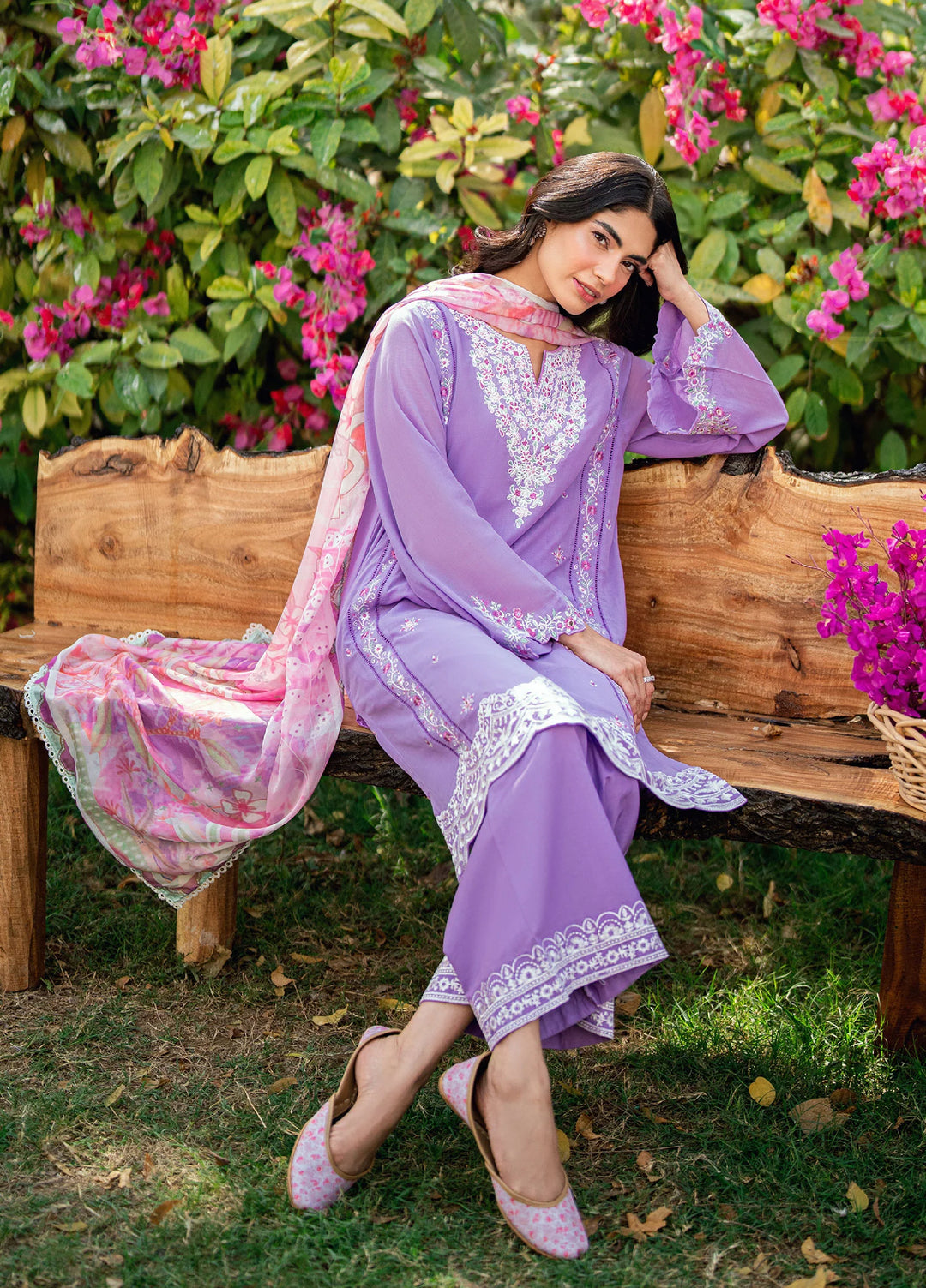 Lamhay by Dhanak Pret Swiss Voile 3 Piece DHN26PSV DC-2577 - Summer Collection