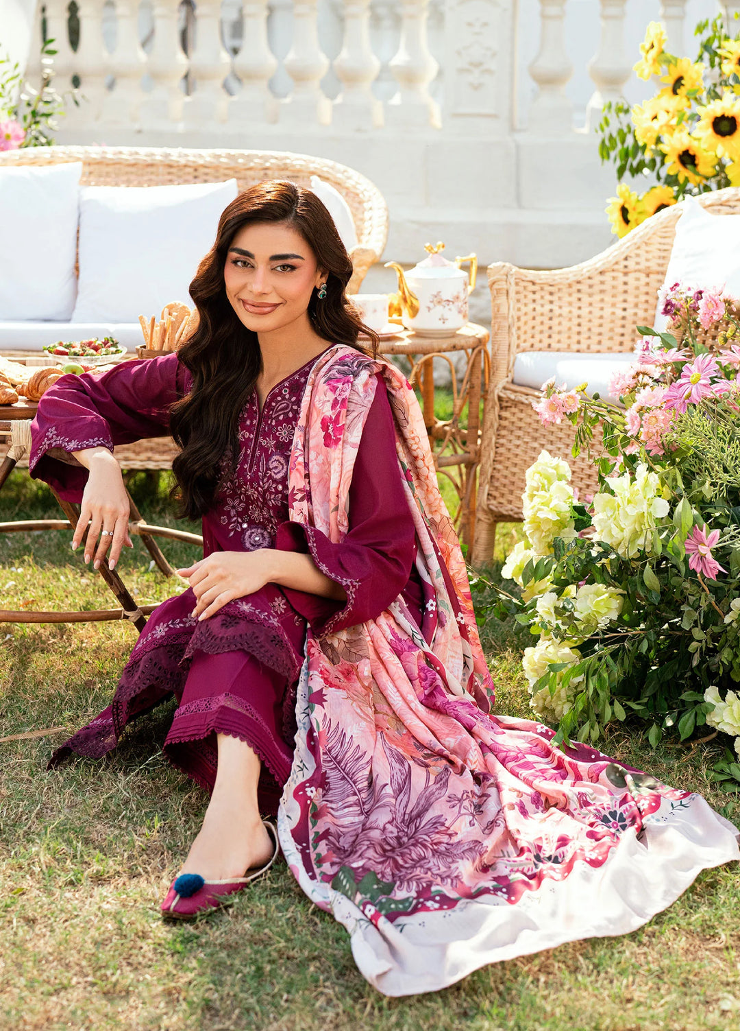 Lamhay by Dhanak Pret Swiss Voile 3 Piece DHN26PSV DC-2582 - Summer Collection