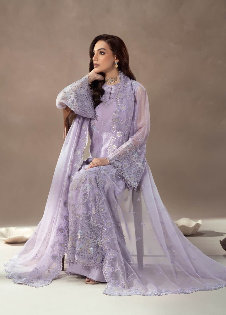 Afsanah by Lavish Premium Unstitched Chiffon Embroidered Suits 3 Piece LV25AC LILAC REVERIE-06 - Festive Collection
