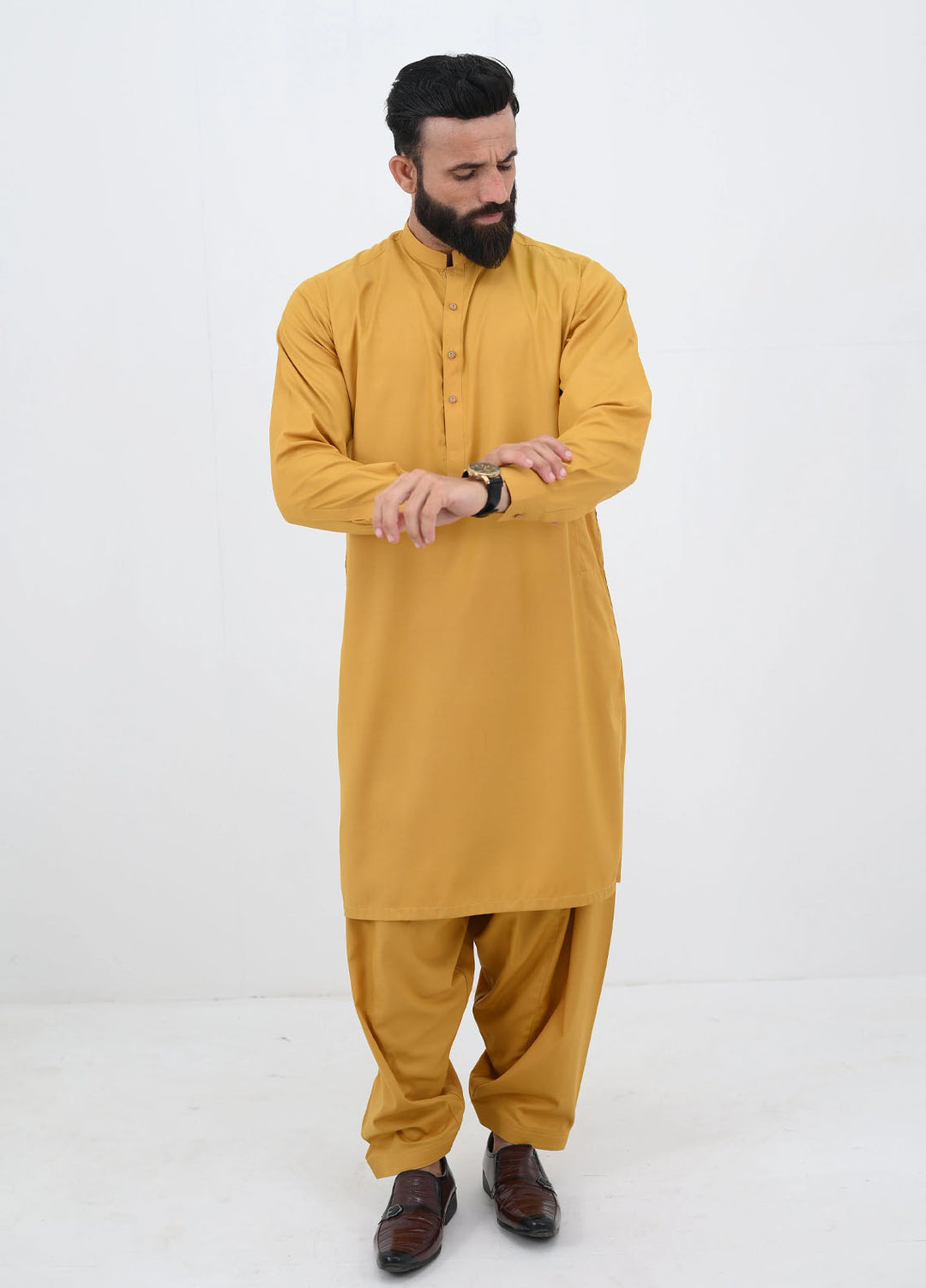 Ethnic Wear by Alif Yay Pret Plain Blended 3 Piece Suit AY-049