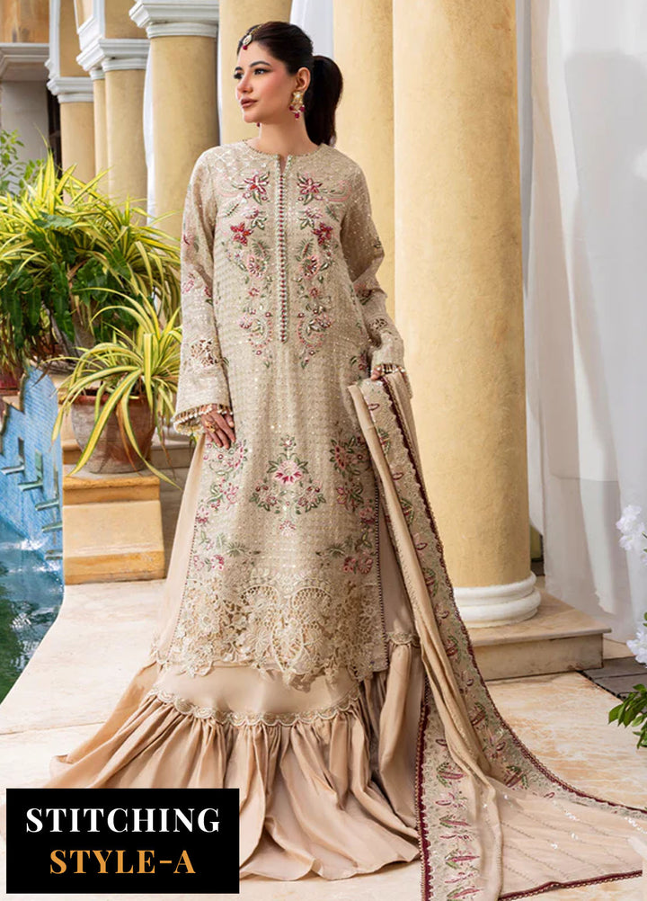 Haye Dil by Sahane Embroidered Khaddi Net Suits Unstitched 4 Piece SNE25HD CT 29004 Veil of Romance - Formals Collection