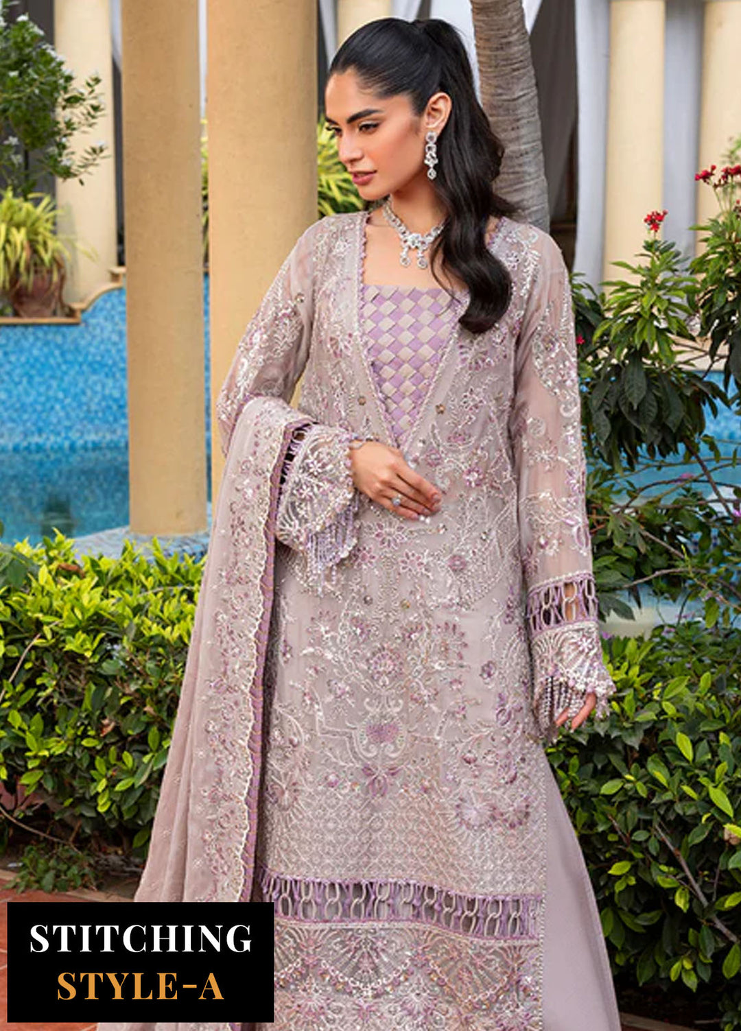 Haye Dil by Sahane Embroidered Chiffon Suits Unstitched 4 Piece SNE25HD CT 29008 Falling for you - Formals Collection