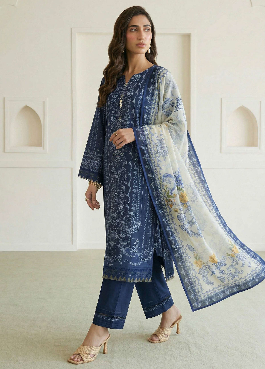 Zellbury Unstitched Printed Lawn 3 Piece Suit ZB26ULIV WUS26X30948 - Casual Collection