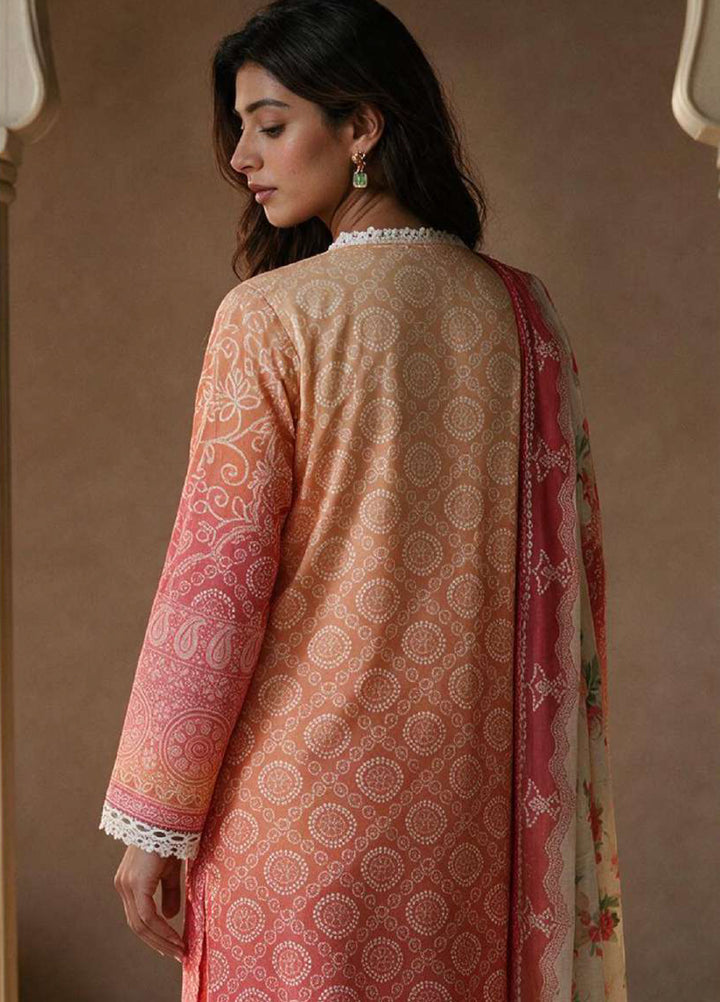 Zellbury Unstitched Printed Slub 3 Piece Suit ZB26ULIV WUS26X31148 - Casual Collection