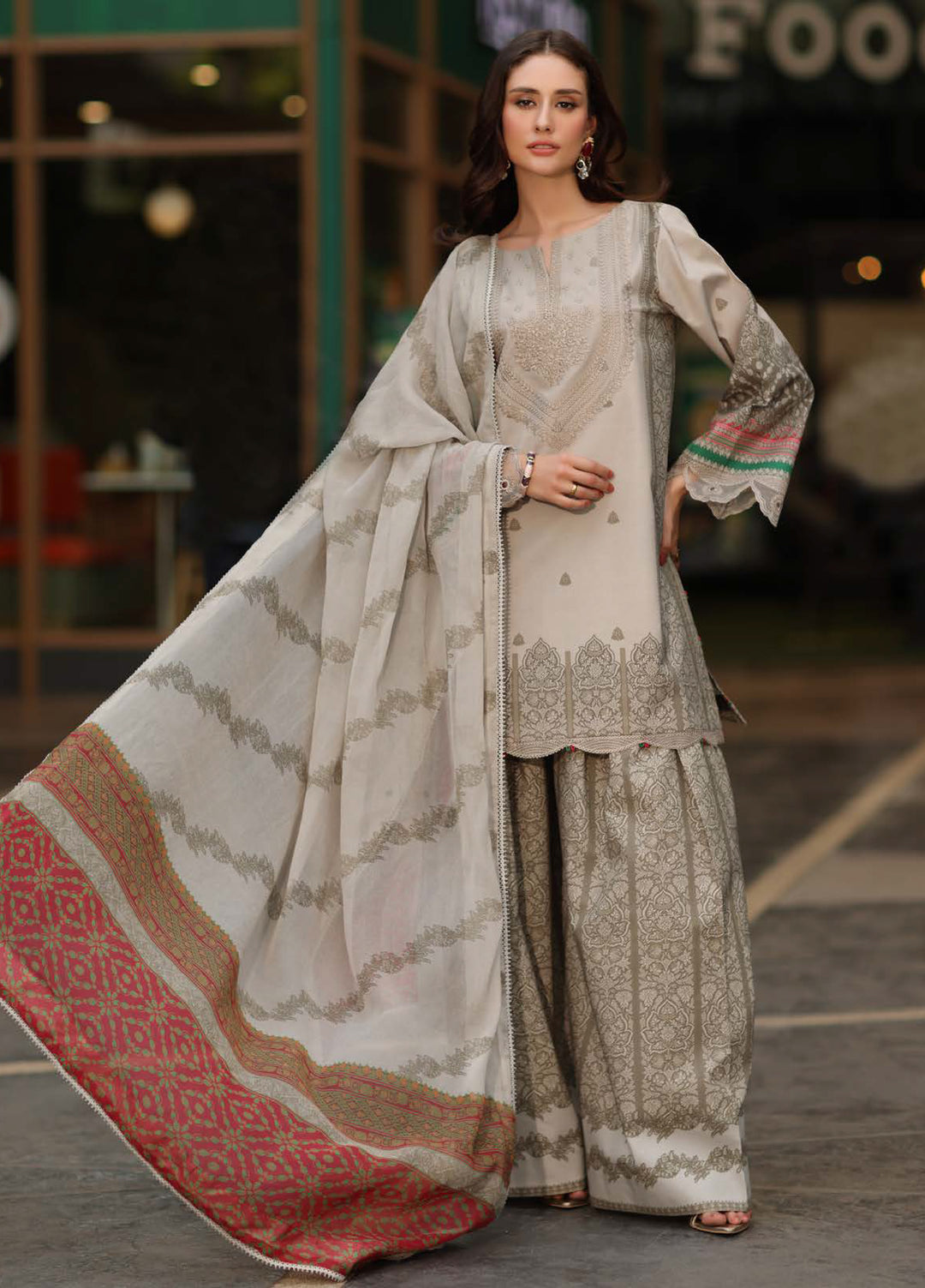 Infinity by Charizma Unstitched Embroidered Lawn 3 Piece Suit CHR26UIL IN6-01 - Casual Collection