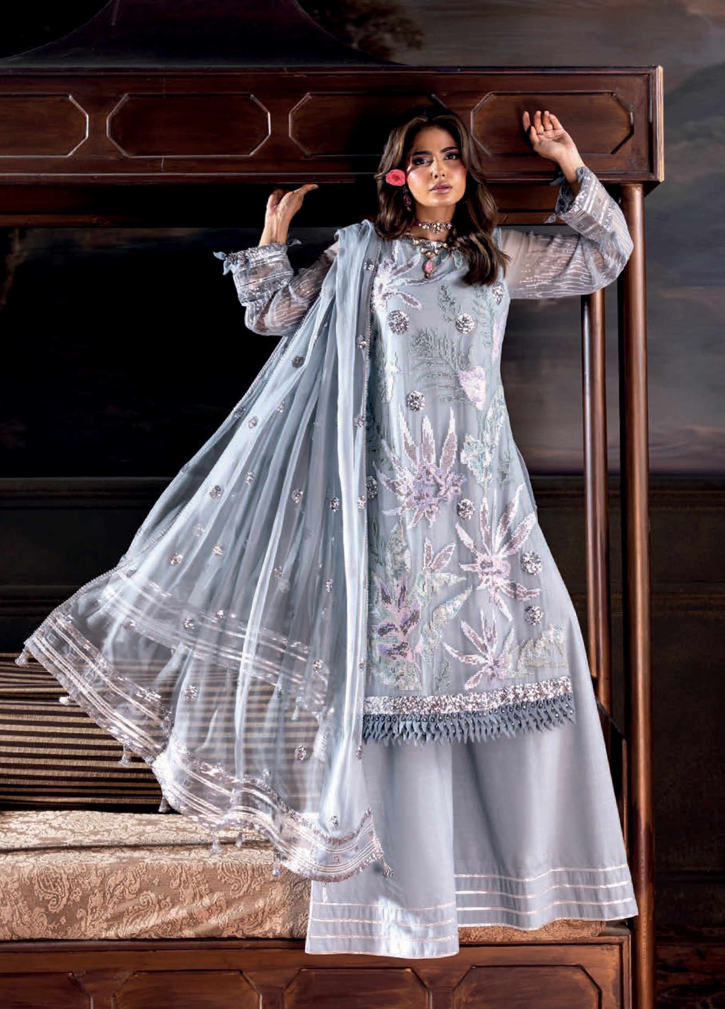 Aura by Zebtan Embroidered Chiffon Suits Unstitched 3 Piece ZB25AF