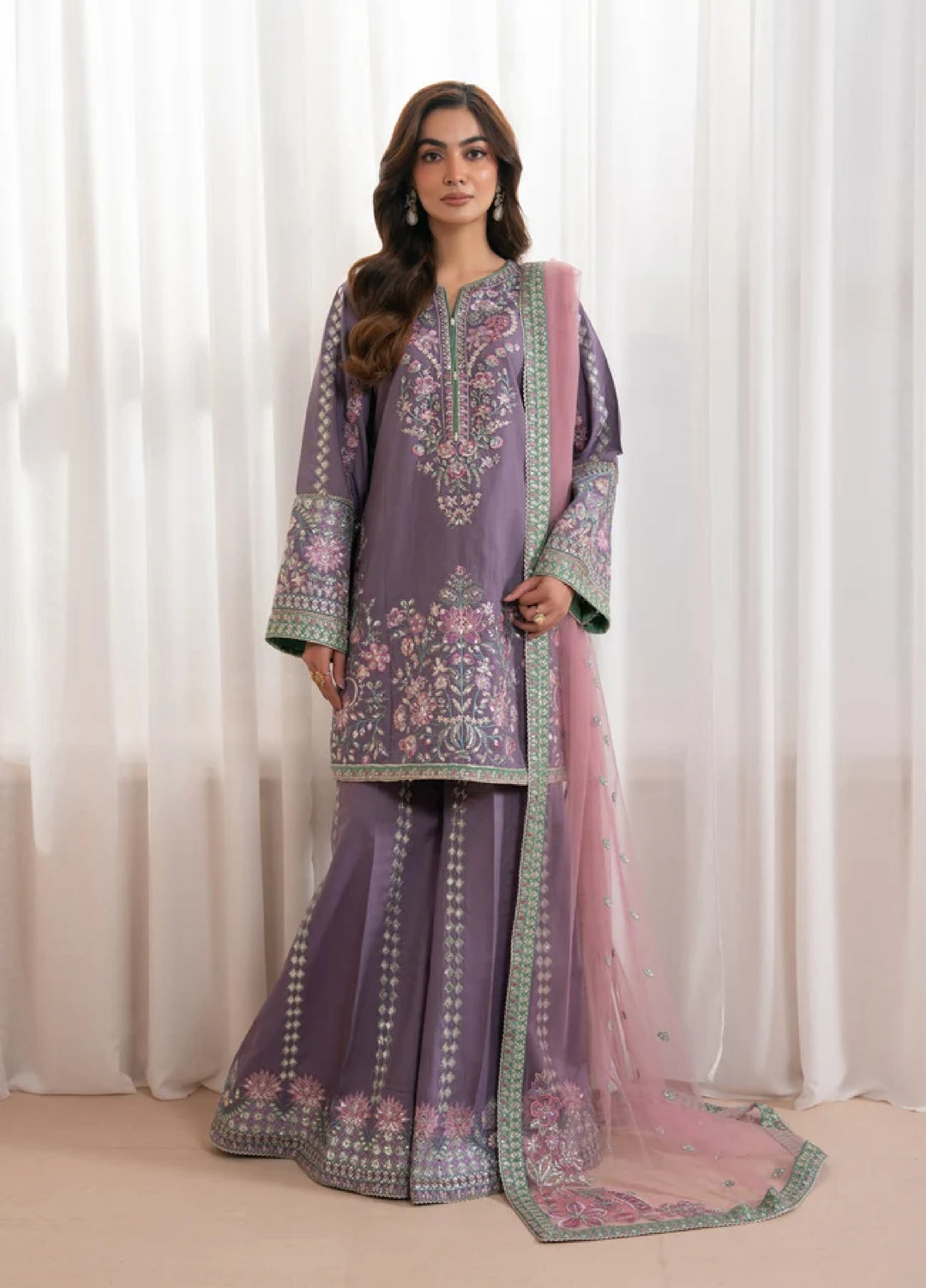 Xenia Formals Unstitched Embroidered Chiffon 3 Piece Suit Yasha - Festive Collection