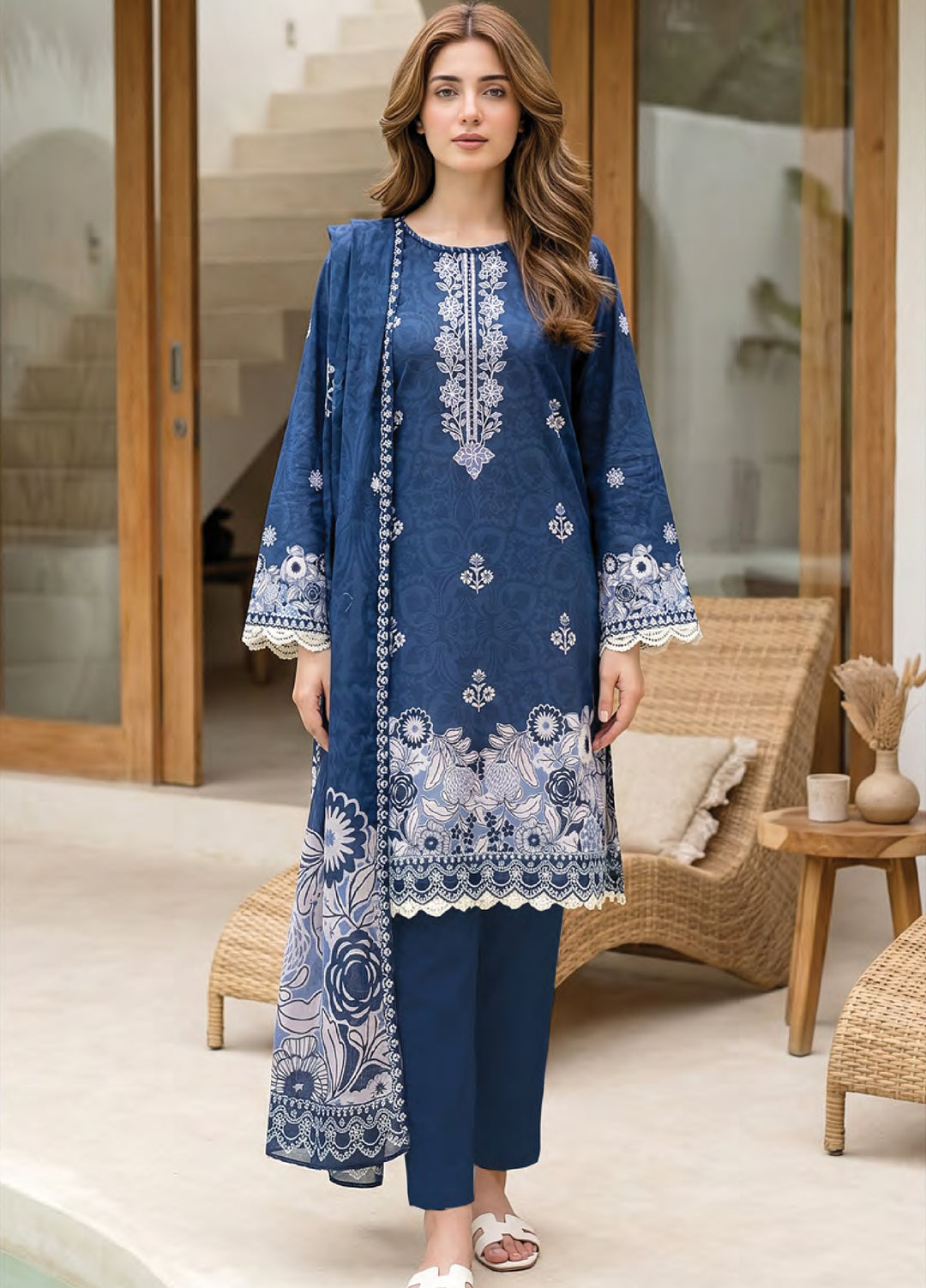 Summer Prints by Lakhany Unstitched Printed Lawn 3 Piece Suit LSM26USP LG-RL-0451 - Summer Collection