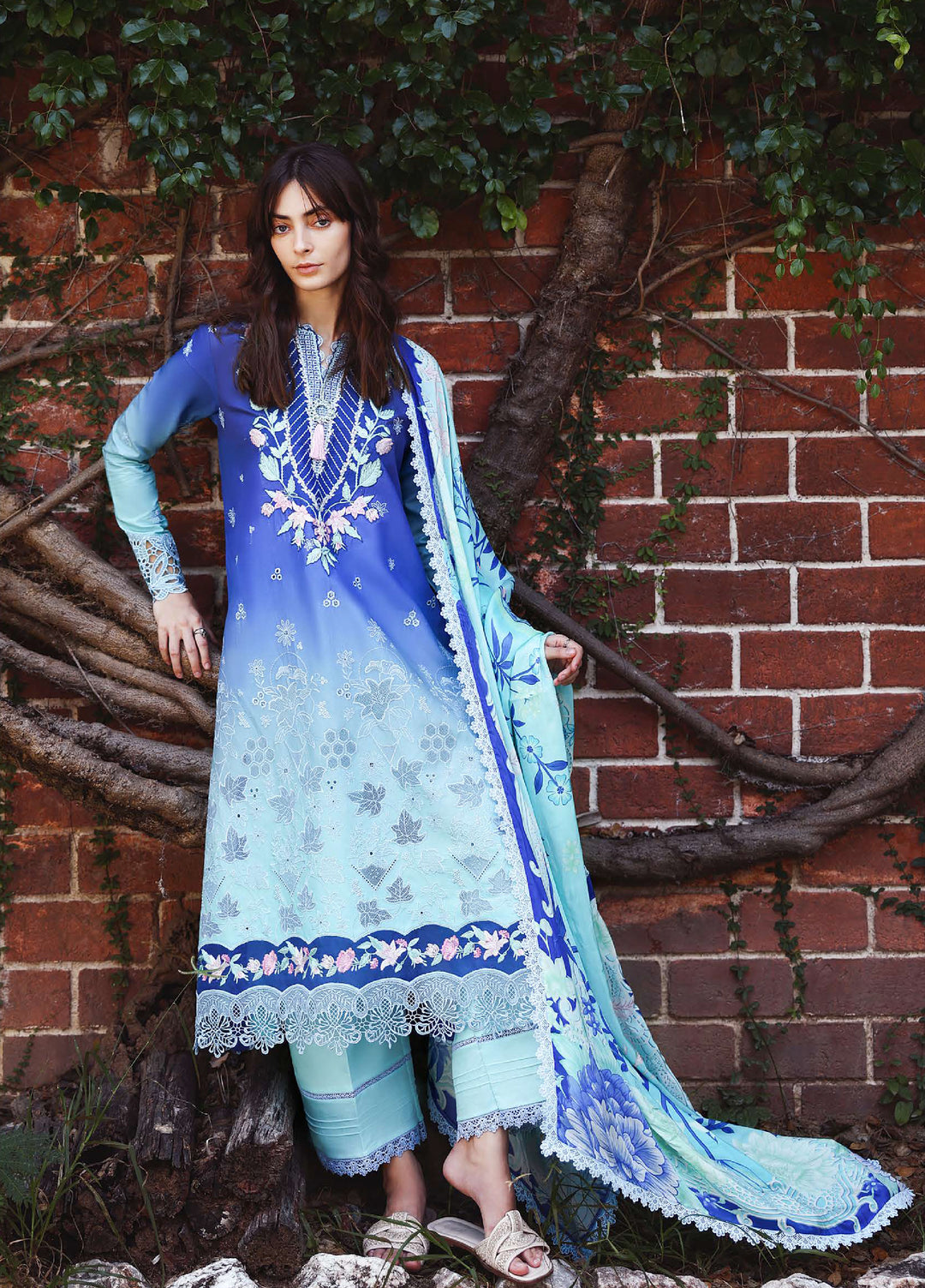 Solace by Mushq Unstitched Chikankari Lawn 3 Piece Suit MU26ULS Moonlit Ease MUNSS260205 - Festive Collection