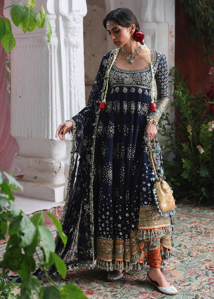 Hussain Rehar Unstitched Embroidered Korean Silk 3 Piece Suit HR26UW D-833 Nain Tara - Wedding Collection