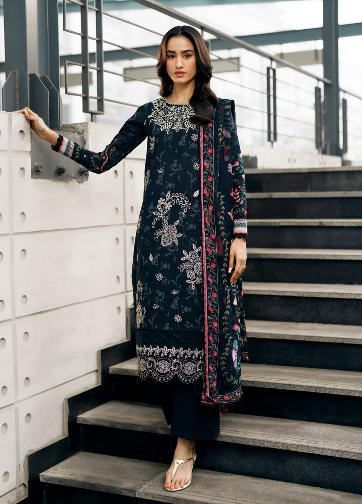 Zync by Florent Unstitched Embroidered Lawn 3 Piece Suit FL26ZU FZ-1B - Summer Collection