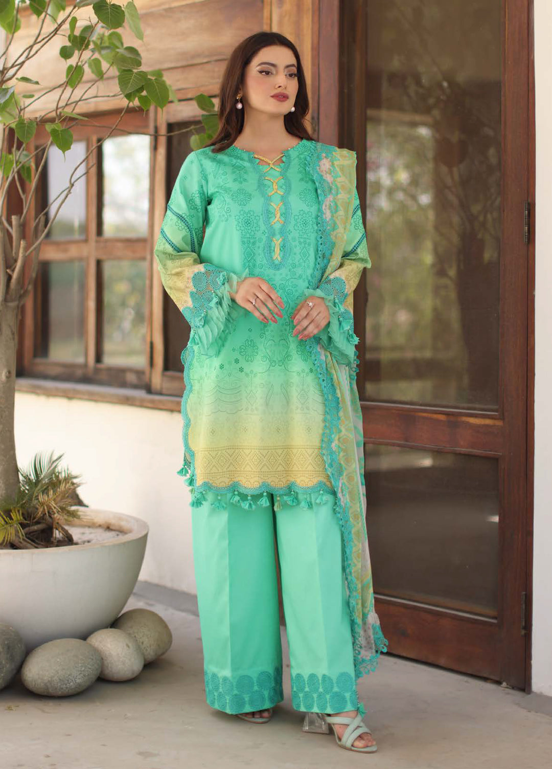 Infinity by Charizma Unstitched Embroidered Lawn 3 Piece Suit CHR26UIL IN6-08 - Casual Collection