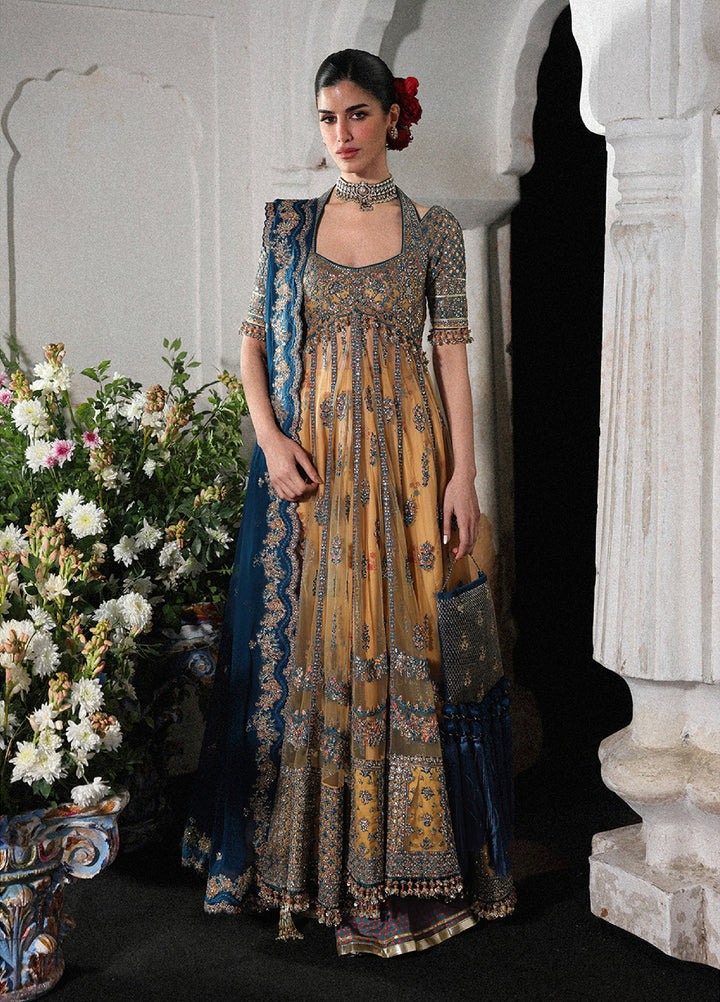 Hussain Rehar Unstitched Embroidered Net 3 Piece Suit HR26UW D-838 Man Jogi - Wedding Collection