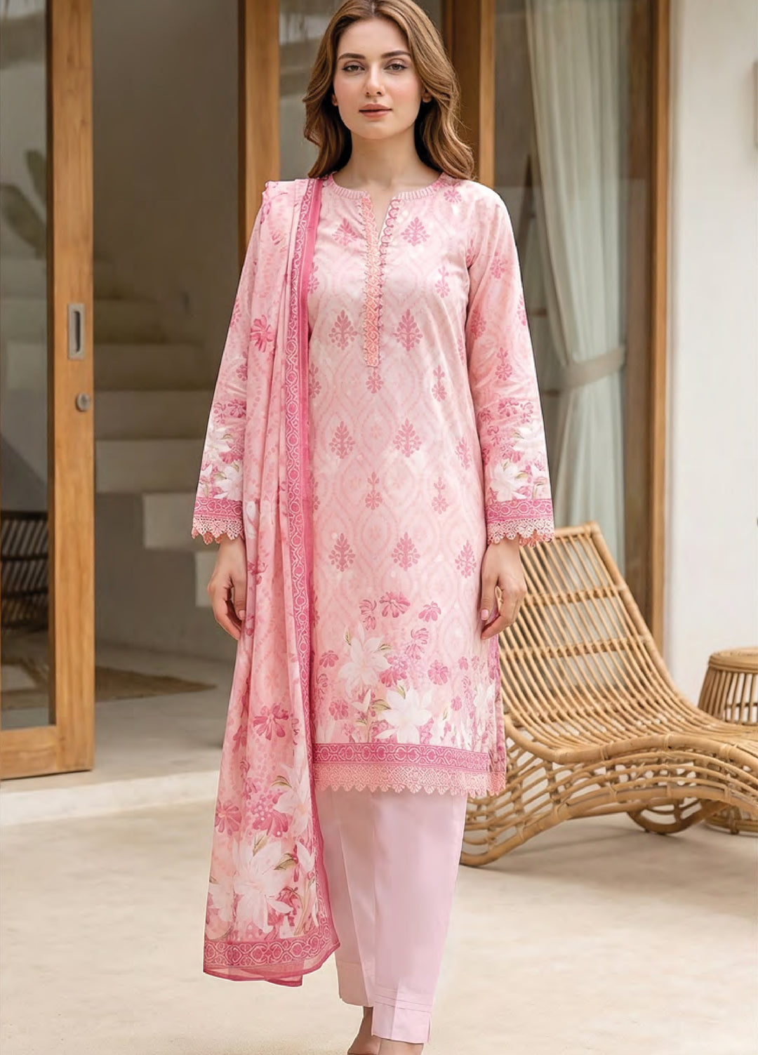 Summer Prints by Lakhany Unstitched Printed Lawn 3 Piece Suit LSM26USP LG-RL-0454 - Summer Collection