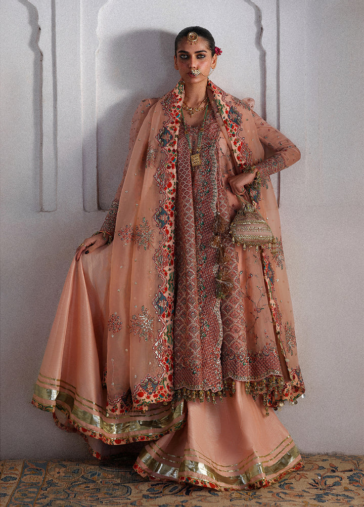 Hussain Rehar Unstitched Embroidered Organza 3 Piece Suit HR26UW D-837 Malka - Wedding Collection