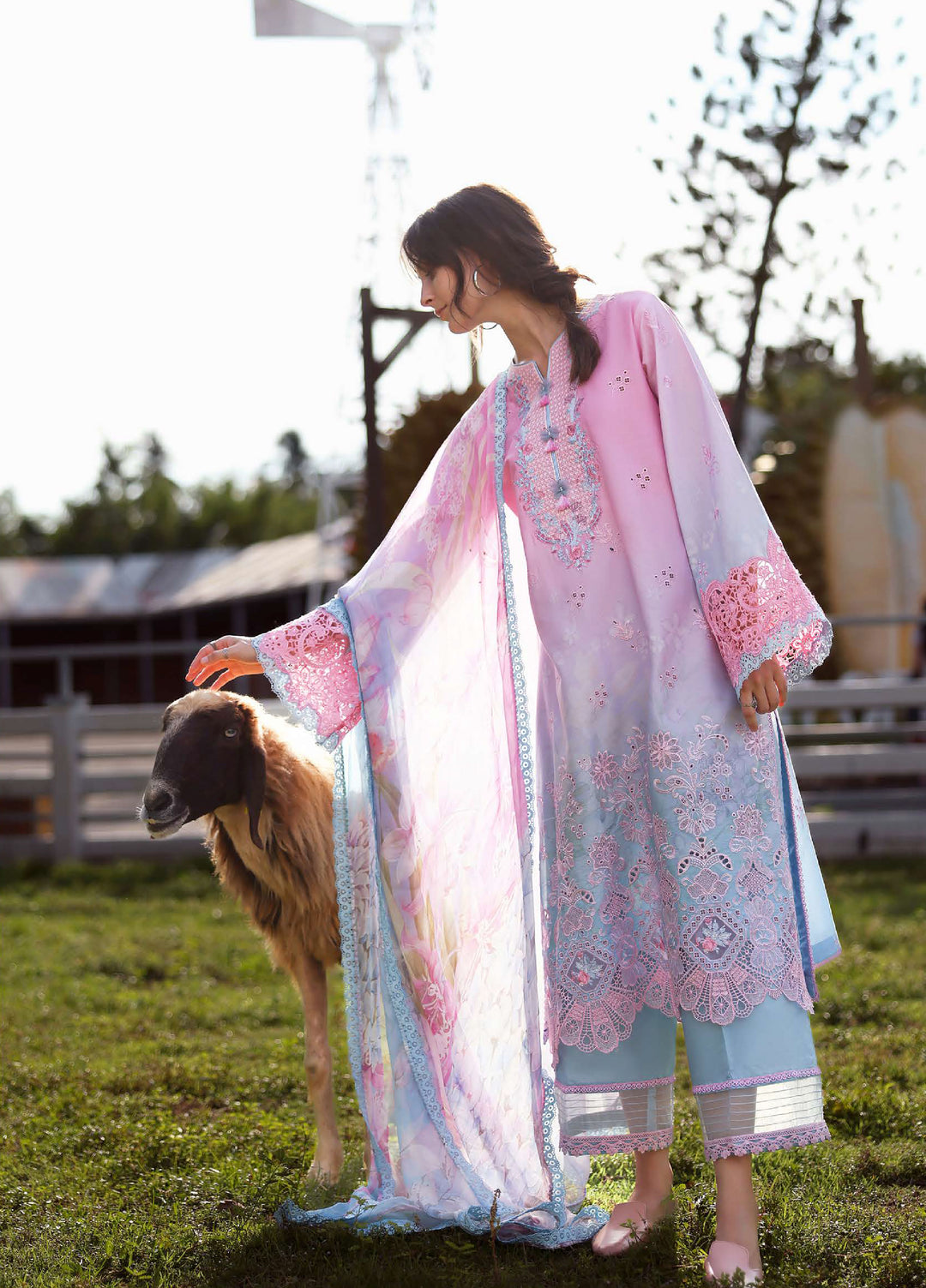 Solace by Mushq Unstitched Chikankari Lawn 3 Piece Suit MU26ULS Faint Blossom MUNSS260207 - Festive Collection