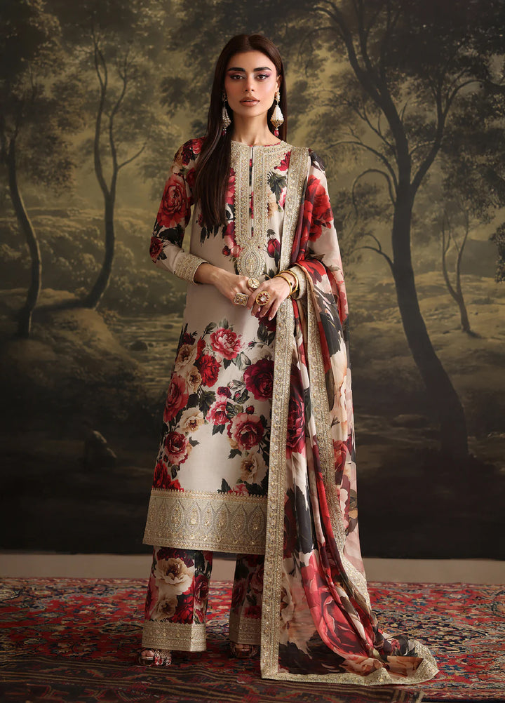 Rehana by Humjoli Pret Embroidered Lawn 3 Piece Beigery - Festive Collection