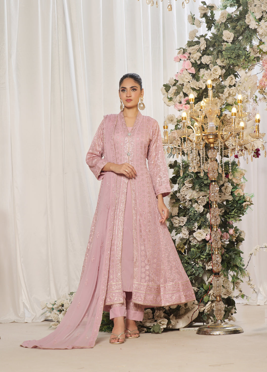 Rasm e Henna by Al Siyaab RTW Embroidered Chiffon 3 Piece Suit Noor e Nazakat Lavender - Festive Collection