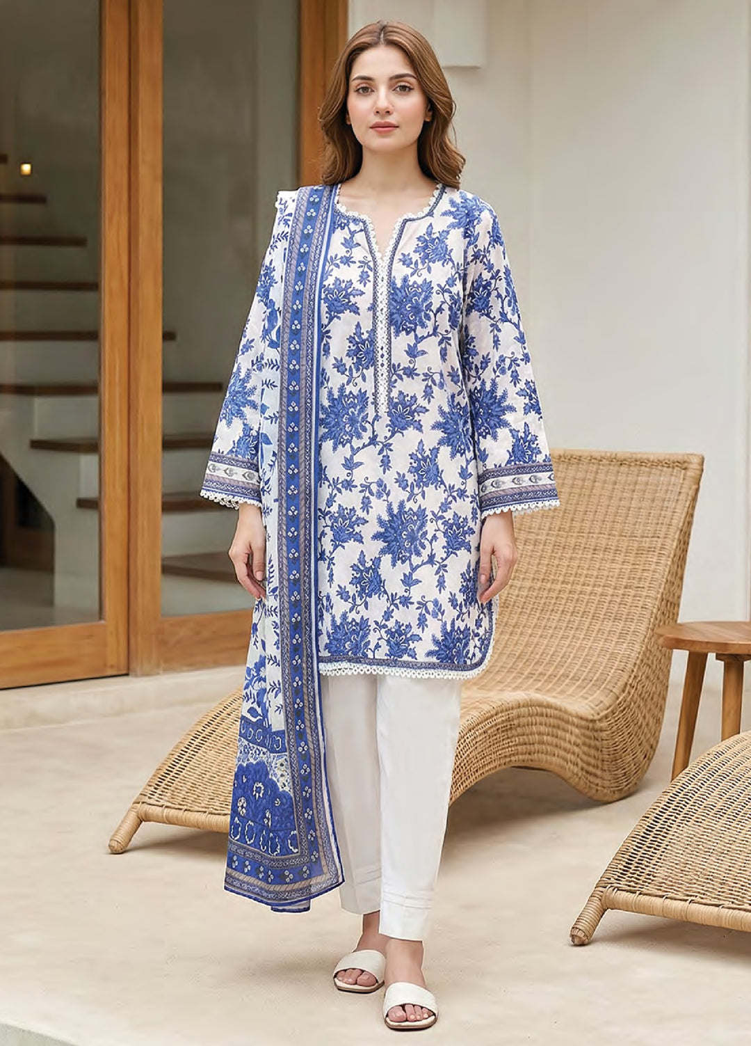 Summer Prints by Lakhany Unstitched Printed Lawn 3 Piece Suit LSM26USP LG-MM-1030 - Summer Collection