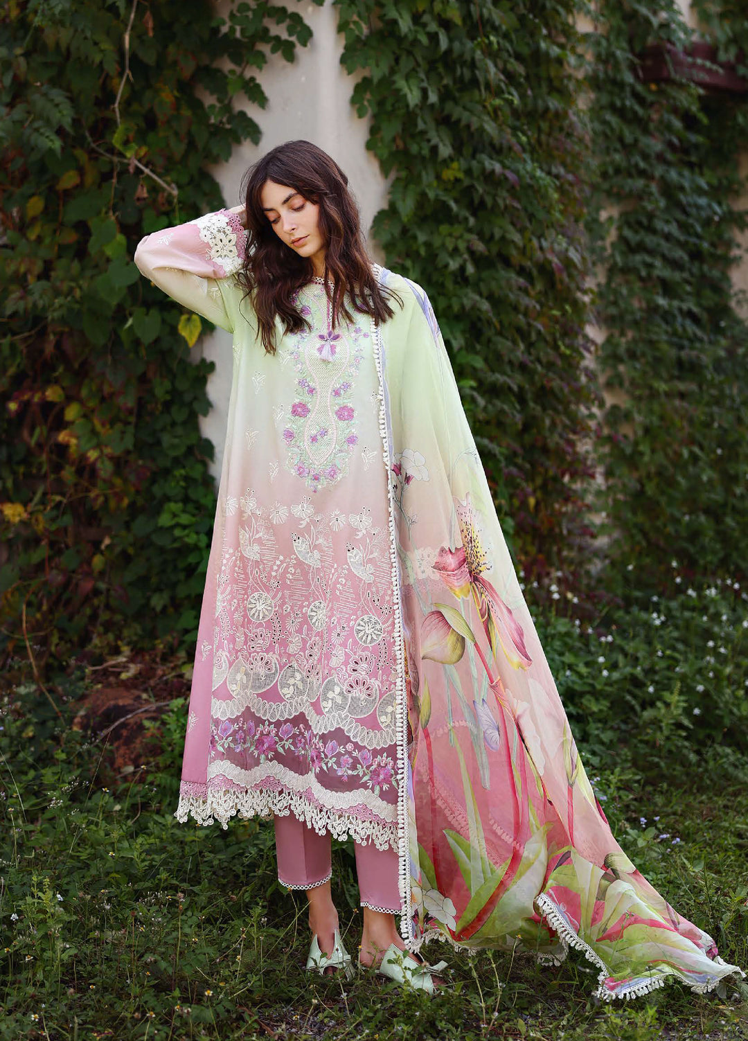 Solace by Mushq Unstitched Chikankari Lawn 3 Piece Suit MU26ULS Petal Pull MUNSS260204 - Festive Collection