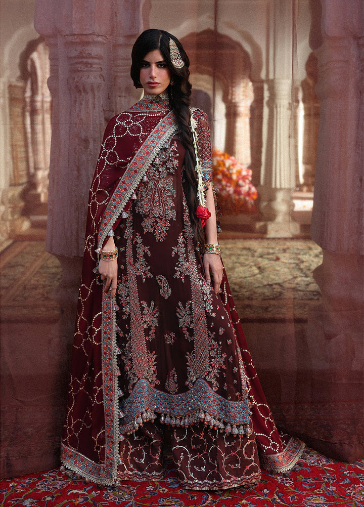 Hussain Rehar Unstitched Embroidered Chiffon 3 Piece Suit HR26UW D-832 Apsara - Wedding Collection