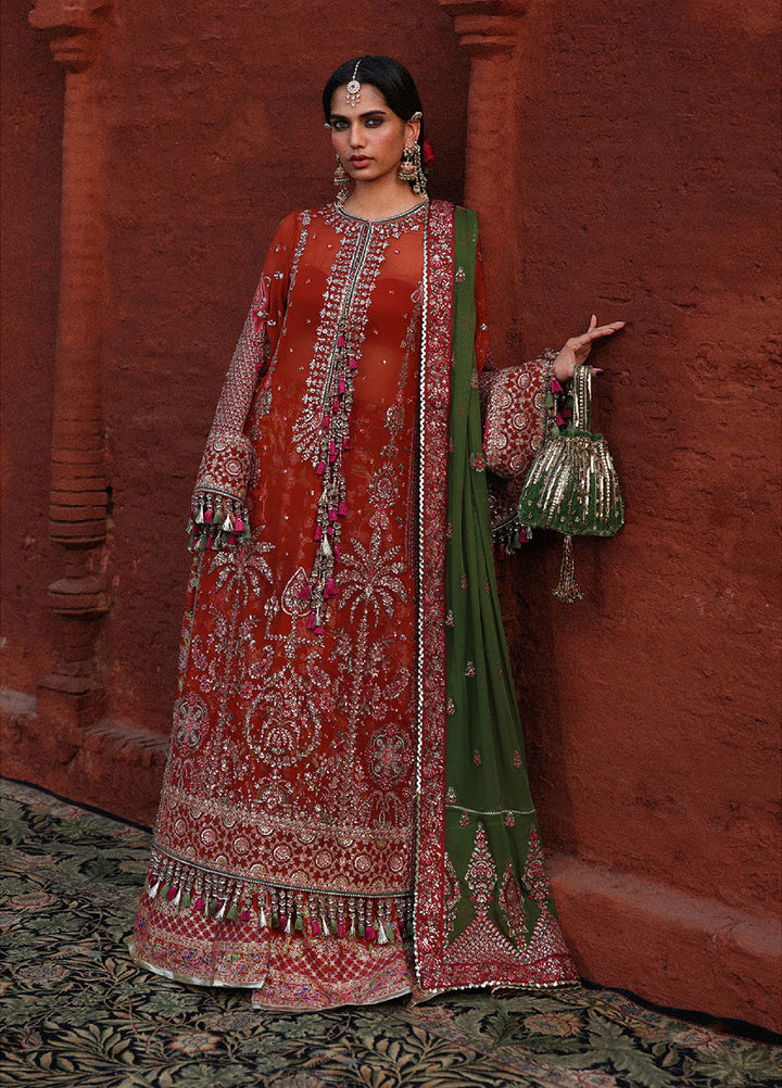 Hussain Rehar Unstitched Embroidered Chiffon 3 Piece Suit HR26UW D-836 Hemali - Wedding Collection