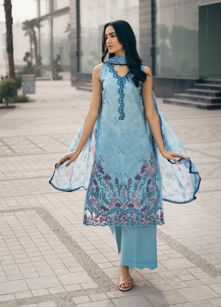 Zync by Florent Unstitched Embroidered Lawn 3 Piece Suit FL26ZU FZ-2B - Summer Collection